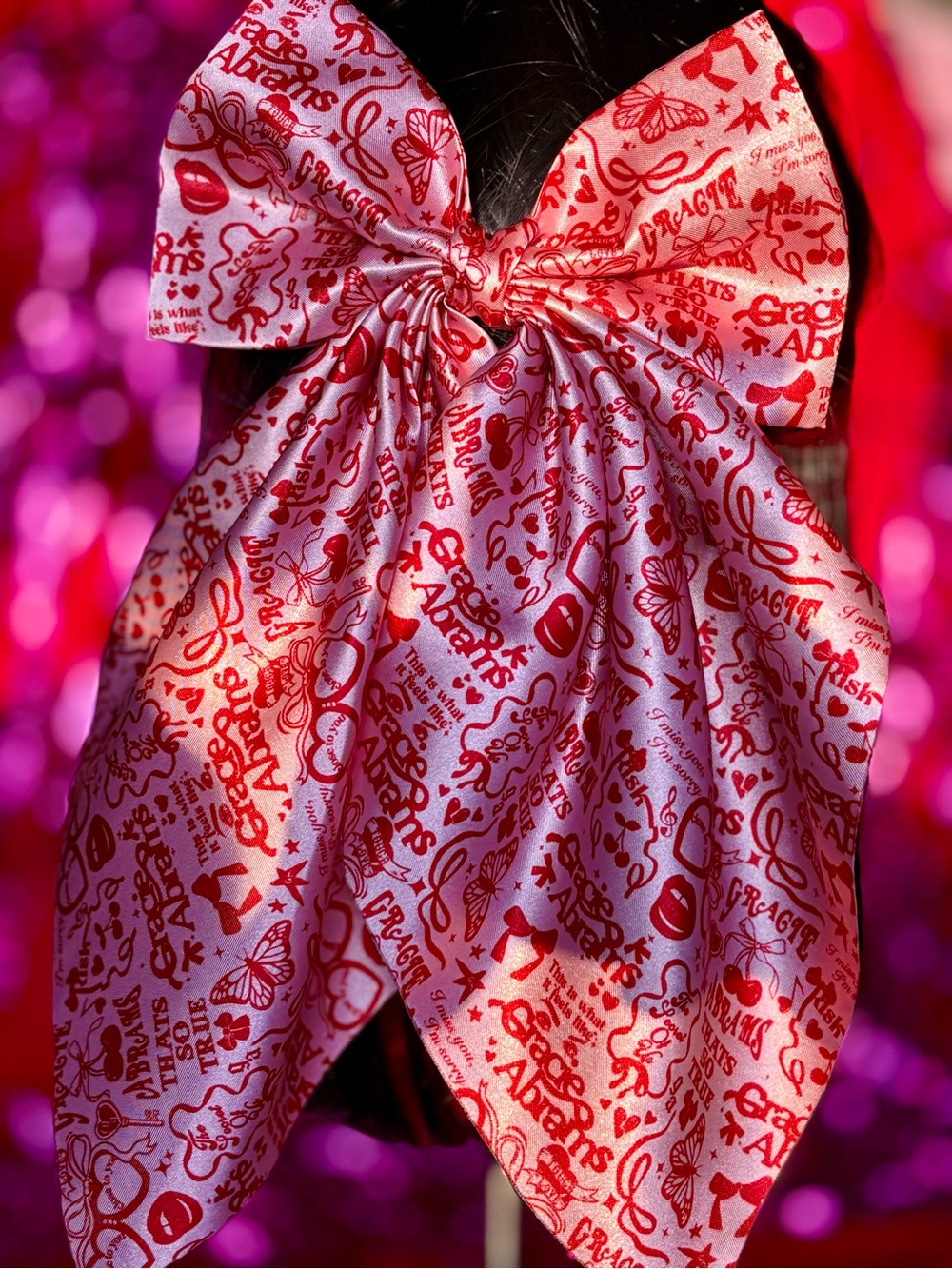 Red & Pink Gracie Abrams That’s so True! the secret of us Satin Bow Large Outfit